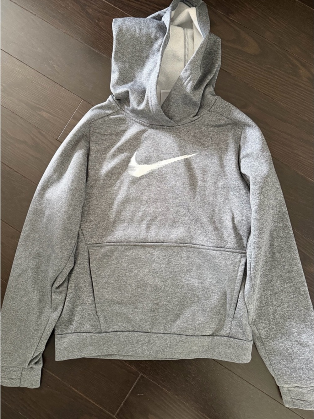 Boys Nike Gray Hoodie Therma-fit size Large